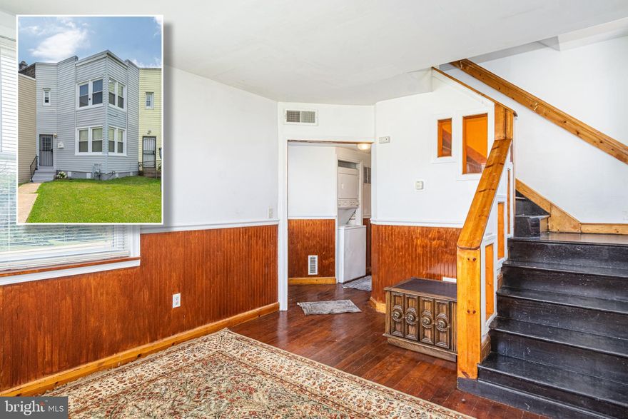 AFFORDABLE TURNKEY TOWHOME WITH LARGE FRONT AND REAR YARDS!  Features include hardwood floors throughout, spacious living room with wainscotting, updated kitchen, main level laundry area, upper level with 2 bedrooms and 1 full bath, and a large fenced yard that could easily be converted to off street parking.  Located minutes from MedStar Harbor Hospital, schools, and Patapsco Flea Market!