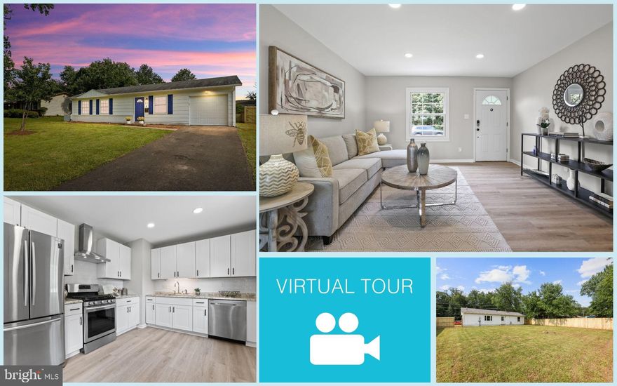 MULTIPLE OFFERS! SOLD $10K ABOVE LIST! The buyer's financing fell through. Amazing opportunity to own a single family house with a spacious 0.23 acre lot and no HOA! This beautifully updated 3-bedroom, 1-bath rambler in Sterling Park features and open and bright floor plan with recessed lighting and luxury vinyl plank flooring throughout. The renovated kitchen includes stainless steel appliances (2021), granite countertops, abundant white cabinetry, and direct access to the backyard—ideal for outdoor entertaining. The dining area is accented with a modern chandelier, and two of the bedrooms are equipped with ceiling fans for added comfort.
Enjoy the expansive, fully fenced backyard with a level lot—perfect for play, entertaining, or potential future expansion. Additional features include a one-car garage, driveway with new paving (2022), HVAC (2021), and water heater (2021).
Located directly across from Claude Moore Park with access to trails, sports fields, a nature center, and picnic areas. Just a short walk to Sterling Elementary and minutes from major commuter routes including Rt. 28, Cascades Pkwy, Rt. 625, and Rt. 7. Close to Dulles Airport and Dulles Town Center shopping and dining.