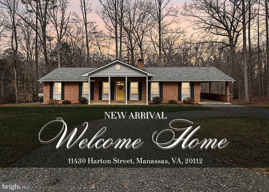 Welcome to 11430 Harton Street in Manassas, a beautifully maintained single-family home nestled on a spacious lot in the highly desirable Lake Jackson area. Meticulously cared for and thoughtfully updated, this property offers the perfect blend of peaceful country living with convenient access to everything Northern Virginia has to offer.

Situated on approximately 0.82 acres, the home provides privacy, space, and a beautiful natural setting while still being just minutes from shopping, dining, and major commuter routes. The Lake Jackson community is known for its scenic surroundings, outdoor recreation, and relaxed lifestyle, with opportunities for boating, fishing, and enjoying the tranquil waterfront atmosphere nearby.

Inside, the home offers comfortable and functional living spaces designed for both everyday living and entertaining. The layout features separate living and dining areas, providing flexibility and flow throughout the main level. The spacious kitchen with an eat-in area is perfect for casual dining and gathering, offering plenty of room for family meals and entertaining guests.

The home includes 3 bedrooms and 2 beautifully remodeled bathrooms, reflecting the care and attention the owners have invested in the property. Large windows throughout bring in abundant natural light and showcase the peaceful surroundings.

One of the most exciting features of the home is the bright walk-out basement, which has already been partially finished with drywall and paint, making it almost ready for completion. This space offers tremendous potential for additional living space, a recreation room, guest suite, or home office. In addition, there is a spacious unfinished section of the basement, providing the opportunity for the next owner to finish the space according to their own style and needs.

Outside, the generous yard and peaceful setting offer endless possibilities for outdoor enjoyment, gardening, or future enhancements, all within a quiet and established community.

Located in the heart of Prince William County, the property offers easy access to major commuter routes including Route 234, Route 28, and I-66. The nearby historic Old Town Manassas provides charming shops, restaurants, parks, museums, and vibrant community events throughout the year.

If you’re looking for a home that offers space, tranquility, thoughtful updates, and room to grow, 11430 Harton Street presents an exceptional opportunity to enjoy the best of Manassas living in the peaceful Lake Jackson area.