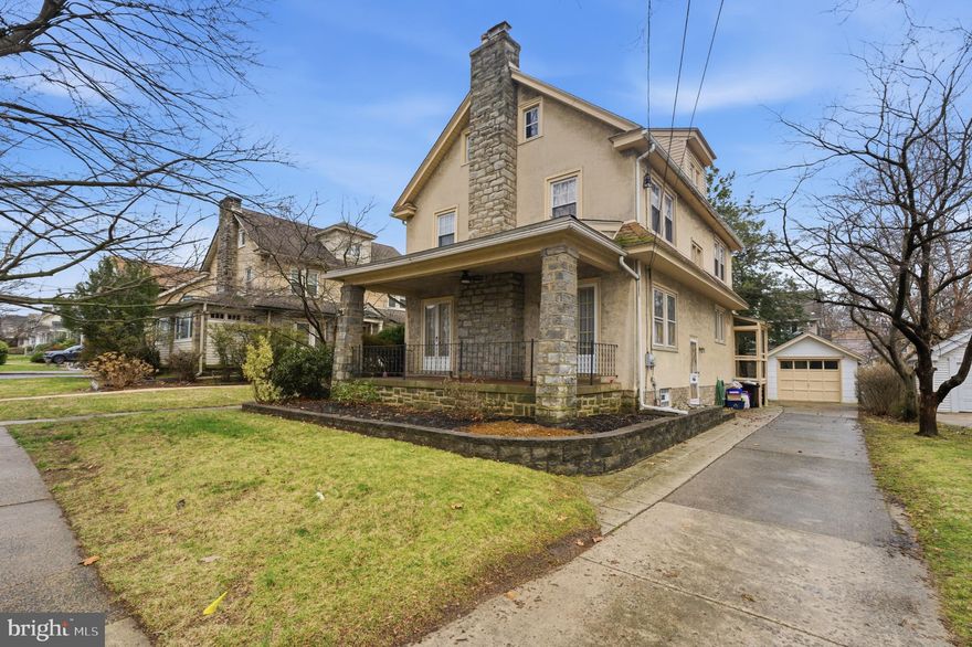 Set on a beautiful lot on a beautiful tree lined street in the heart of Drexel Hill sits this gorgeous center hall Colonial that the current owners have done such a wonderful job updating throughout their ownership! This home boasts 4 large bedrooms, 1.5 baths, a gorgeous open kitchen, large room sizes on the first floor and a great opportunity to be on a wonderful street!  Pull into the large private driveway.  The first floor greets you with it's large center hall entry, gleaming oak hardwood floors with walnut inlay and open spaces to the left and the right! To the right you'll find a huge living room with a gas fireplace and room for nice large furniture!  The dining room is also nice in size and opens right up to the recently renovated (2024) kitchen with plenty of maple toned cabinets, tiled backsplash and updated appliances to include a gas range.   The powder room and mudroom spaces are perfectly tucked away and there is a door leading out back off the mud room.  Upstairs you'll find 4 large bedrooms and a recently renovated hall bathroom!  The walk up attic is amazing and could offer you a 5th bedroom but for now, it's a phenomenal storage space.  The large basement is also great for storage and utilities.  Enjoy a gorgeous front porch, large backyard, detached garage, private driveway and much more with this beautiful Drexel Hill classic!