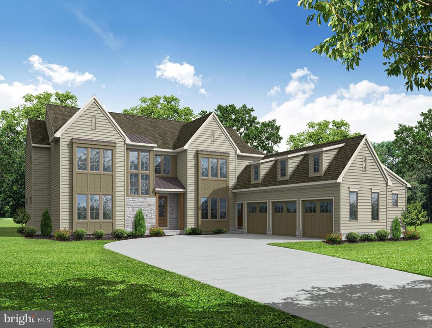 The Palisade by Pine Hill Building Co.  4BR, 4BA, 2 story home with a side load courtyard 3 car garage.