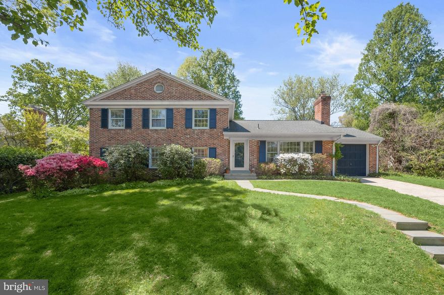 Nestled in the highly sought-after Old Farm community of North Bethesda, this handsome five-bedroom, 3.0-bath brick home offers timeless elegance on a spacious quarter-acre lot. The main level welcomes you with a foyer leading to a gracious sun-filled living room featuring large picture windows and a fireplace, an elegant dining room, and an eat-in kitchen with walls of windows overlooking the backyard. Just a few steps down from the foyer, a large family room with a second fireplace and French doors opens to the outdoors. This level also includes a separate bedroom suite with full bath that is perfect for a nanny/au pair or home office. Upstairs, the primary bedroom with ensuite bath is joined by three additional bedrooms and a third full bath. The lower level offers remarkable storage, a workshop area, or exciting potential to add even more living space. Accessible from both the family room and kitchen, the expansive backyard with brick patio and mature landscaping is perfect for entertaining and play. Residents in the neighborhood enjoy a strong sense of community through the Old Farm Civic Association, which hosts beloved annual events including a July 4th parade, summer picnic, and winter party. And with Pike & Rose, Park Potomac, Cabin John Shopping Center, the Strathmore Music Center, and top-rated schools all just minutes away — plus easy access to I-270, I-495, and multiple Metro stations — everything you need is right at your doorstep!