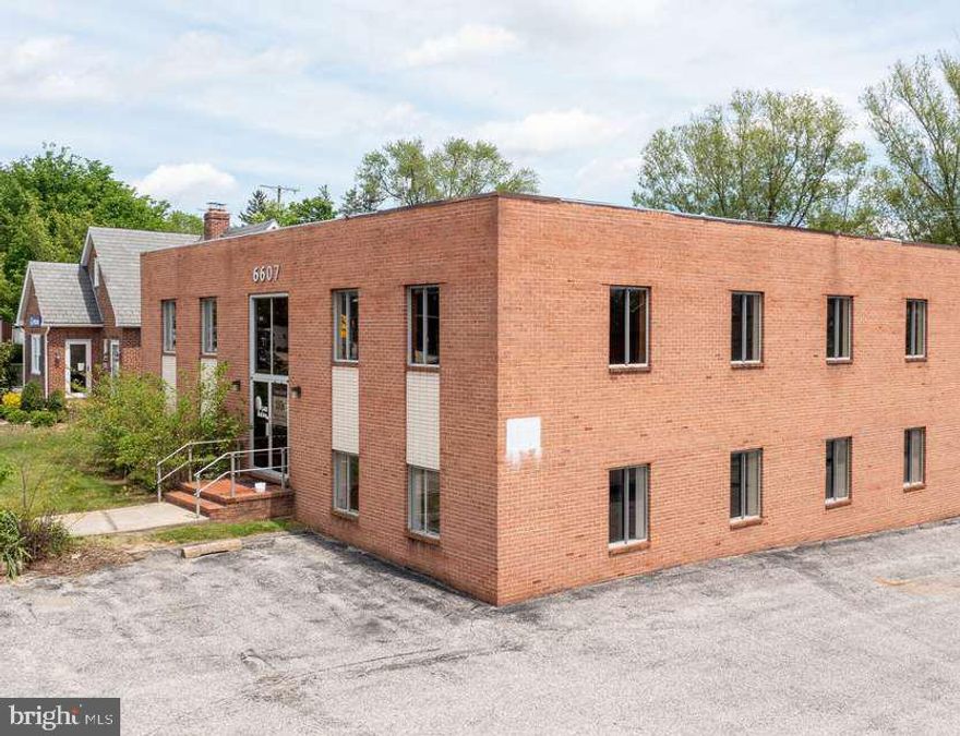Both floors of 6607 York Rd are available and can be combined for a single tenant.
Great for medical, retail, schools, fitness, family uses, and office tenants. Each floor has separate access to bathrooms, open work areas, and private offices. Both buildings total 9,650 SF available.

6607 York Rd: 7,800 SF total / 3,900 SF per floor
$22/sf MG.