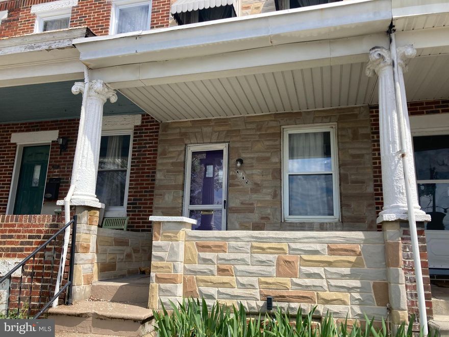 Cozy 2 bedroom, 1 full bath rowhome with front porch on quite street in HAMPDEN! Perfect home for you features an open layout with wood floors leading to the kitchen in the rear with a small rear balcony and yard. 2nd floor has 2 bedrooms with wood floors and 1 full bath. Home features upgraded windows and a unfinished basement with washer and dryer. Available NOW! Make this your new HOME!