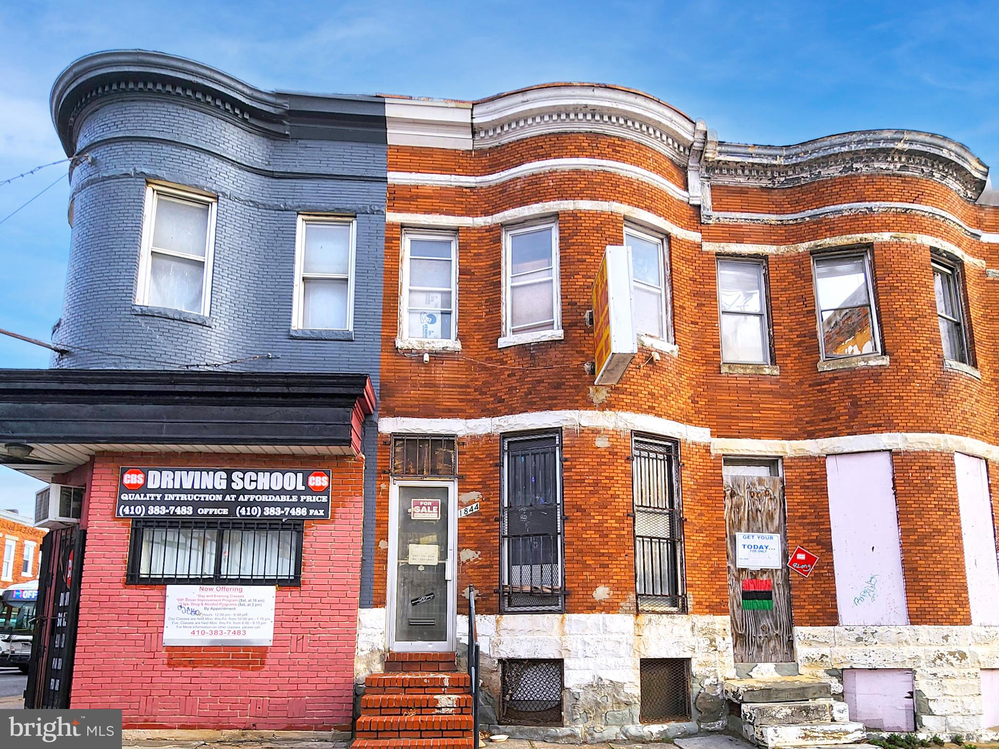 ONLINE AUCTION: Bidding begins 5/21/2025 @ 10:00 AM. Bidding ends 5/23/2025 @ 11:00 AM. List Price is Suggested Opening Bid. Deposit: $7,500
This two-story, commercially zoned townhouse at 1844 W North Ave in Baltimore's Mondawmin neighborhood was previously used as a restaurant. The property is within +/- 1 mile of amenities such as Mondawmin Mall, a shopping center, and Druid Hill Park, offering extensive green spaces and recreational facilities. Major traffic routes nearby include Liberty Heights Avenue and Reisterstown Road, providing access to downtown Baltimore and surrounding areas. The property is currently vacant.