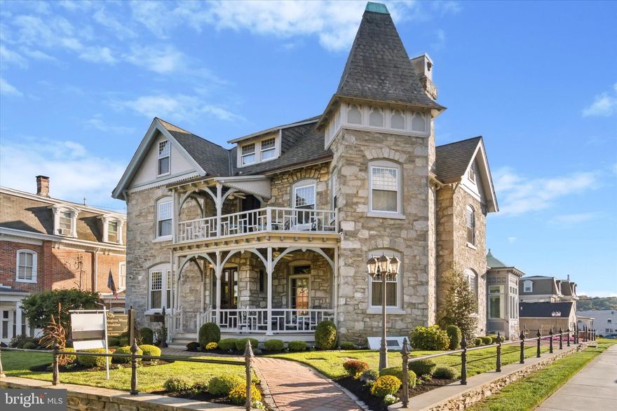 New Price! Owner financing available at a lower rate then the banks Once in a lifetime, the opportunity arises to own a property with such rich history! The building was constructed in 1882 for George Washington Wood, whose father John "Squire" Wood was the first burgess of Conshohocken, and a member of the U.S. House of Representatives from Pennsylvania's 5th congressional district from 1859 to 1861.   Built in the Queen Anne Victorian style, the original doors and woodwork are restored and preserved in original condition. The high quality building materials of yesteryear remain, including the Chestnut Hill Stone facade, and slate roofing on the original turret.  In 2019, the 6,100 Square Foot property underwent a 3 year extensive renovation, and proudly opened as the George Washington Wood Bed & Breakfast.  This stunning property features 6 unique guest suites, each with their own bathroom.  The first floor welcomes you with a grande entrance, and includes a living room with fireplace, dining room, kitchen with butler pantry, and a large office/reception area.  Adjacent to the dining room is a lovely porch with beautiful natural light, a feature that many guests returned to enjoy. Ascend the staircase to the second floor where you will find 4 private guest suites with en-suite bathrooms. The third floor has 2 more guest suites, one of them having an extra sitting room as well.  Attention to detail abounds, especially with each unique bathroom that manages to marry modern convenience with rich finishes that pay homage to the property’s history. Out back, there are 6 private parking spaces for guests.  All of the electrical, plumbing, and HVAC was replaced during the renovation.   The George Washington Wood Bed & Breakfast is located at the corner of Hallowell St. and 5th Ave.,  across from Mary H. Wood Park. A perfect central location in downtown Conshohocken, just a few blocks to many local restaurants, cafes, and shops.  Conshohocken is also known for it’s many parades and festivals throughout the year that brings the community together.  This property is so charming, it was even featured in QVC’s holiday film, Holly & The Hot Chocolate.  Use this property to operate another exceptional turn-key B&B, or easily return it to a single family residence. You must see this property in person to truly appreciate the love that was put into restoring and preserving its prestigious history.
