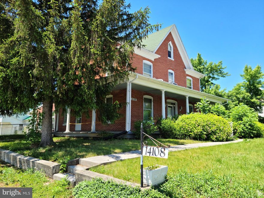 Looking for a home with a wrap around porch? How about a large outbuilding/garage? This might be the home for you! This solid all brick home features hardwood floors, large rooms, pocket doors, floored attic and antique type pantry.  The home was originally a single family 4 bedroom home and easily could be again without having to remove any walls. Located minutes from I-81 and shopping. Home does need work to bring it back to its glory so only cash or rehab offers can be accepted.