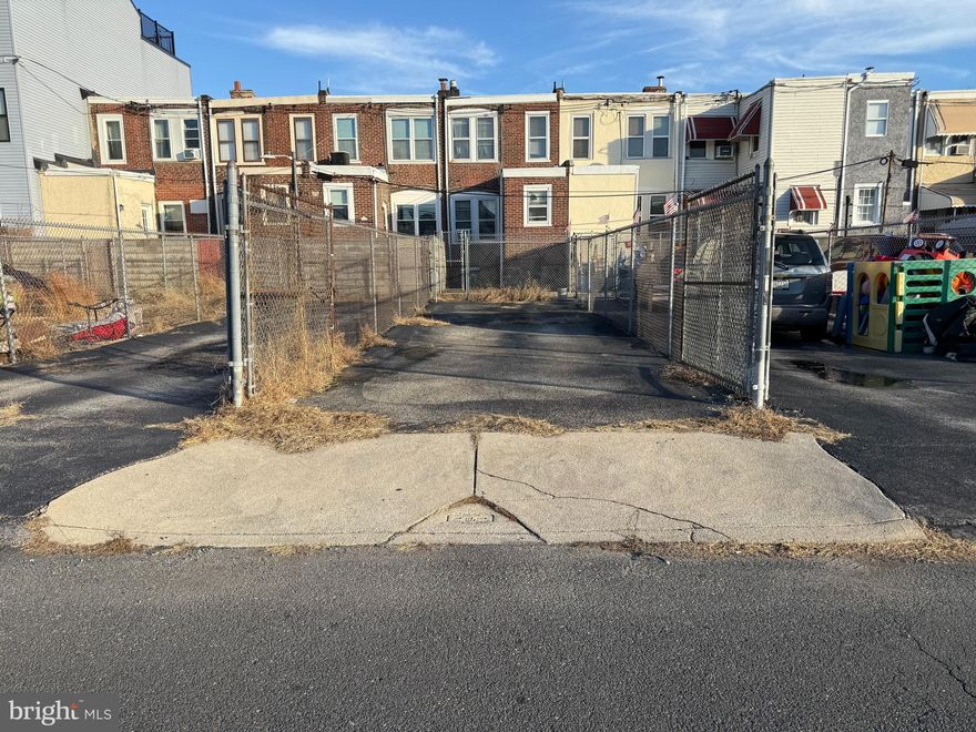 Vacant lot in S. Philly. Use as parking, storage or building.