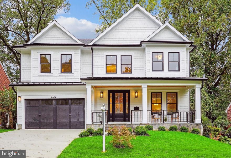 Welcome to 4412 Westbrook Lane—a gorgeous modern farmhouse in the heart of Kensington. This newly constructed home on a quiet street is a masterpiece of contemporary design, seamlessly blending elegance with functionality.

With approximately 5,000 square feet of thoughtfully curated living space across three levels, this home invites you to indulge in comfort and style. The stunning white oak floors grace the main and upper levels, beautifully complemented by large Andersen windows that bathe each room in natural light and custom light fixtures that add a touch of sophistication.

As you step inside, the covered front porch warmly welcomes you into a formal living room, an elegant dining room, and a sprawling gourmet kitchen with a large island that opens to the family room—perfect for entertaining and for family gatherings. You will also love having a private home office on this level!  A spacious mudroom, complete with cubbies and built-ins, seamlessly links the garage to the heart of the home, ensuring both style and practicality.

Walking to the upper level, you will be greeted by the spacious loft, that could be used as a second family room, a playroom, homework, project space - the possibilities are endless! You will enjoy your luxurious primary suite, featuring tray ceilings, expansive windows offering picturesque treetop views, 2 huge walk-in closets, and a spa-like bathroom. Revel in the indulgence of a walk-in shower with dual showerheads, dual sinks, and a freestanding tub.

This level also offers three additional generous bedrooms, two full baths, and practical laundry room, ensuring that every family member enjoys their own space. The lower level offers even more living space with a versatile great room, a stylish wet bar for entertaining, a game area, a yoga/exercise room, and a welcoming guest suite, featuring a beautiful full bath.

Step outside to discover a delightful covered flagstone porch that overlooks a fully fenced-in, private backyard —perfect for outdoor gatherings, playtime, or quiet moments. 

Conveniently located just outside the Beltway, this home provides easy access to major commuter routes while being within walking distance to KP Elementary School, just down the street from the picturesque Rock Creek Park, and Kensington's charming downtown filled with delightful shops and restaurants. With Bethesda and Washington, D.C., just a short drive away, this residence is the perfect fusion of luxury, comfort, and modern convenience.