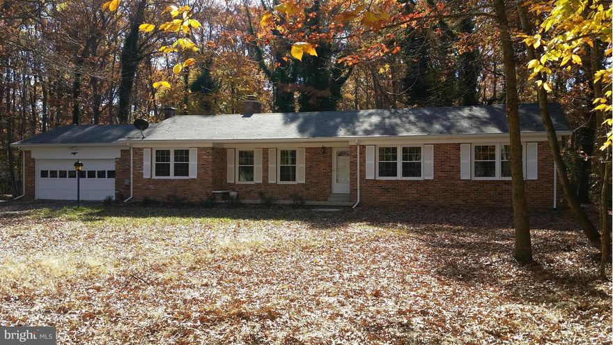 Beautiful all brick rancher conveniently located in White Plains Maryland. Just minutes from main commuter routes of #210 & #5. The 1.75 acre yard allows for plenty of room to grow and roam while still insuring owners privacy. Recently renovated, this 3 bedroom 2.5 bath home has gleaming golden oak hard wood flooring and brand new carpeting throughout.
