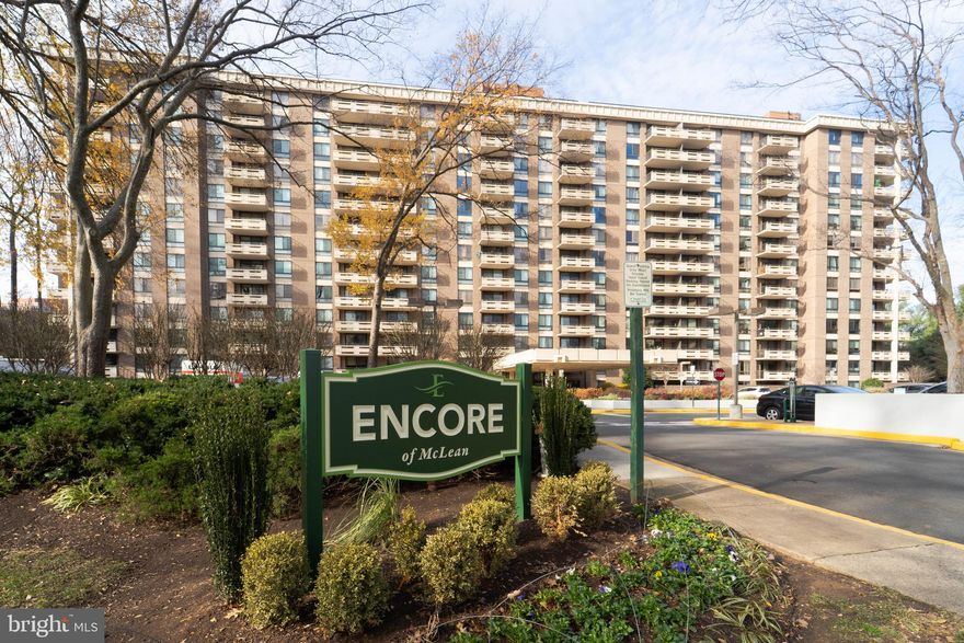Available Month to month  lease . 

Experience effortless urban living in this stylish 2-bedroom, 2-bath corner condo at The Encore of McLean. With a wraparound layout and six oversized windows, this home is filled with natural light and offers gorgeous views of Tysons Corner—day and night.

A sleek marble foyer with dual coat closets opens to generous living and dining areas with hardwood floors and a seamless flow for everyday living or entertaining. The updated kitchen features new appliances and ample storage, while the spacious primary suite includes two closets, one a large walk-in. A second bedroom and full bath provide flexible space for guests or a home office. The unit also includes a private wrap around balcony and a dedicated storage room in the basement—ideal for keeping seasonal items organized.

Two secure underground garage spaces add convenience and peace of mind.

Encore of McLean Amenities Include: