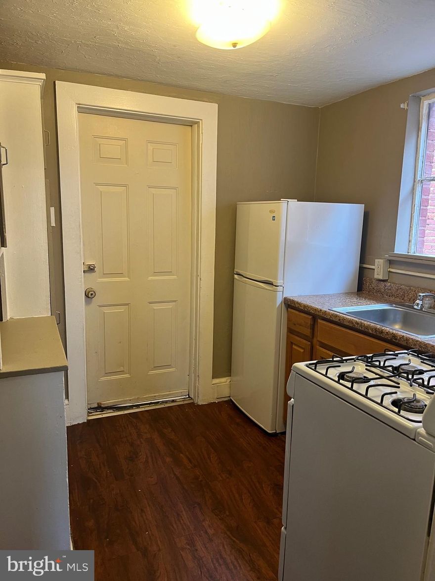 For rent is a third floor studio apartment on E King st. Main room has built in closet. Kitchen with fridge and gas stove and full bathroom off the kitchen. Rent includes W/S/T. $50 nonrefundable application fee required per applicant and if selected $50 admin fee. No Smoking No Pets 600 Min. Credit Score