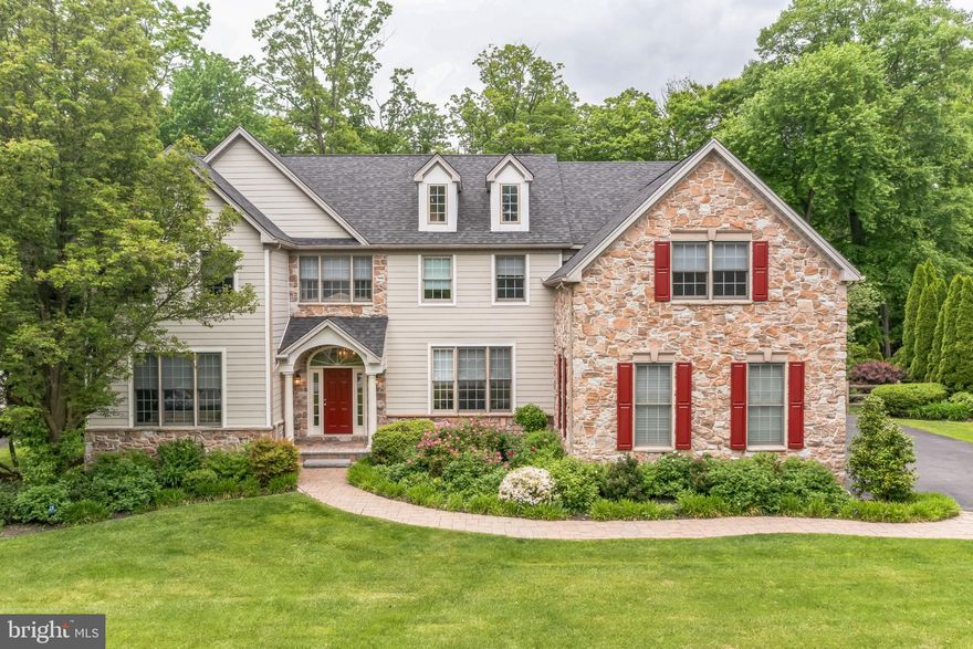Welcome to 503 Anthonys Drive, an elegant five- bedroom quality colonial offering a premium location within the award-winning West Chester Area Schools.  This showcase home boasts five bedrooms, 3.5 baths including an ensuite bedroom, and a sprawling 4,455 square feet of above grade living space. Nestled amidst a lush expanse of greenery, the property offers a picturesque retreat from the hustle and bustle of city life. Two spacious patios provide the perfect place to relax or gather with family and friends. Inside, formal and informal spaces are available for gathering. The beautifully updated chef’s kitchen includes sleek granite countertops, stainless steel appliances, and an inviting island perfect for both meal preparation and casual dining. A wine refrigerator stands ready to complement any gathering, while a cozy breakfast area beckons residents to enjoy their morning coffee overlooking the private backyard. A spacious great room, complete with a fireplace, second staircase, designer windows, and lofty ceilings adds another space for relaxing while a charming study provides the ideal retreat for quiet contemplation, boasting built-in bookcases, a desk bathed in natural light, and elegant French door. Throughout much of the main level, gleaming hardwood floors add a touch of warmth. Upstairs, the expansive primary suite awaits, offering a haven of comfort and luxury. With a separate sitting area, an ensuite bath featuring a lavish bathtub and a separate shower, it is a true sanctuary for relaxation. Convenience and comfort are found throughout the home, with a laundry room equipped with a sink and extra storage, ensuring that daily chores are easy. Downstairs, the basement level beckons with promises of entertainment and recreation, boasting a spacious rec room complete with a bar, a cozy family room, and even a dedicated workout room. Practicality meets luxury with a three-car garage providing ample space for vehicles, while additional driveway space ensures parking is never a concern. You don't want to miss this beautifully presented and updated gem.