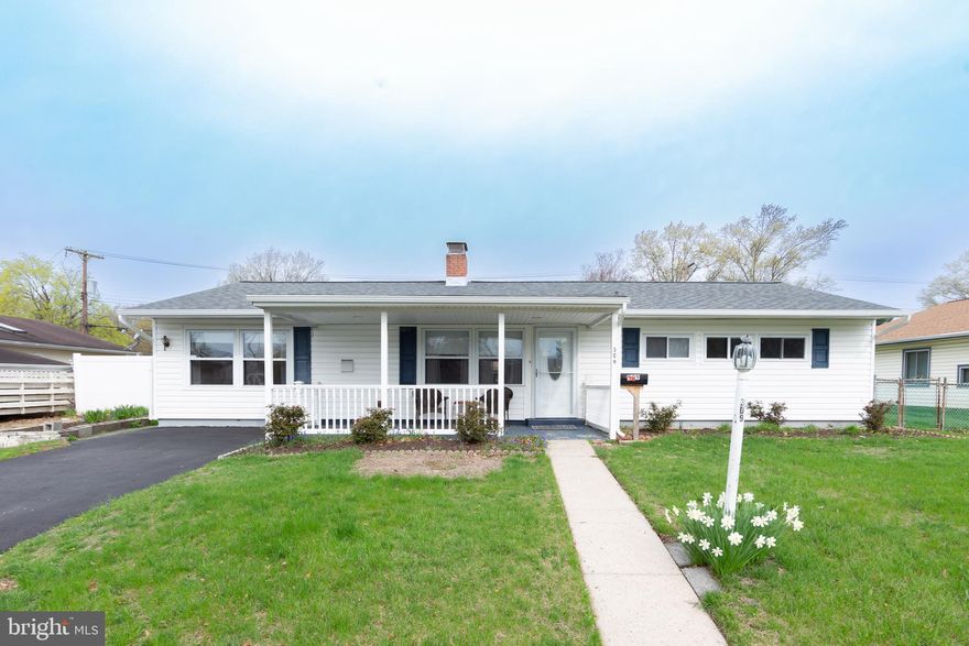 Professional photos coming soon! Step inside this updated and expanded rancher featuring a brand-new roof, central air, hot water heater,  efficient heat pump and upgraded 200 amp electric —all the big-ticket items already taken care of! Relax on the charming front porch, perfect for enjoying your morning coffee or evening breeze. Inside, you'll find a spacious eat-in kitchen with abundant cabinet space, ideal for cooking and entertaining. Just off the kitchen is a large dining room and a convenient half bath with a utility closet and pull-down attic access for additional storage. The living room flows seamlessly into a four-season room, fully remodeled with added insulation and drywall, providing year-round comfort and extra living space. To the right wing of the home are three generous bedrooms and a full hall bathroom. Out back, enjoy the covered porch, a fully fenced yard, and a handy storage shed—great for tools, toys, or gardening gear. This home blends comfort, practicality, and charm. Don’t miss your chance to make it yours!