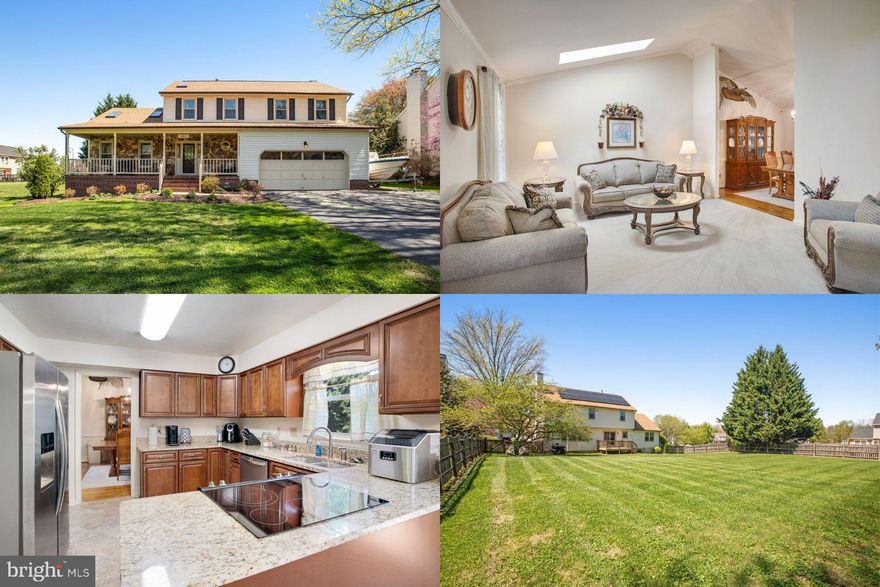 Discover this charming colonial-style home in a peaceful Fredericksburg, VA neighborhood. With 4 bedrooms and 2.5 bathrooms across 2,227 square feet, the property is thoughtfully maintained and ideal for both relaxation and entertaining. A welcoming front porch with a new custom door leads to a cozy interior featuring a fireplace perfect for cool evenings. The renovated kitchen boasts upgraded cabinetry, granite counters, and ample workspace. Open-concept living areas set the stage for vibrant gatherings, while the formal dining room offers an intimate setting for meals. Upstairs, you'll find spacious bedrooms, including an owner's suite with a private bath. A large fenced in backyard provides a great space for summer grilling or quiet unwinding. Newer cost-saving solar panels add energy efficiency and long-term savings. Plus, its convenient location offers easy access to shopping, dining, and commuter routes in the sought-after Smoketree neighborhood. Roof 2018 - Solar Panels  2022 - Windows 2024 -