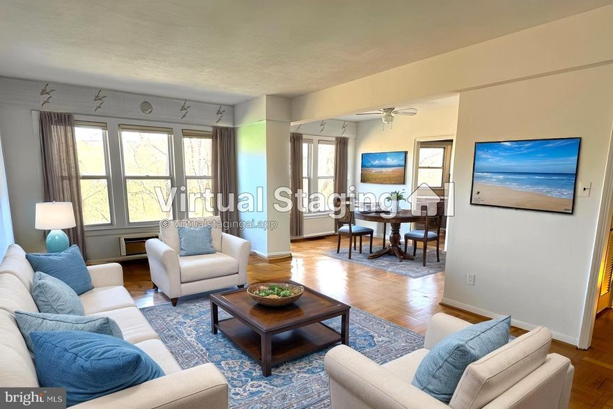 Welcome to Gateway Georgetown Condominium, a coveted “Best Address” building!  The open floor plan living area affords many furnishing arrangements, while the updated kitchen and vintage ceramic bath add charm, convenience and character. Electricity, gas, heat, air conditioning, water, and sewer are all included in the monthly fee! This property would also make a great investment as the unit and parking space (available for separate $50K purchase) could be rented together or separately. Gateway Georgetown offers multiple amenities: a rooftop lounge with breathtaking views of the city for outdoor entertainment options, renovated lobby with 24-hour front desk, bike storage, on site manager, fitness center and landscaped courtyard for contemplative moments. Stroll ten minutes and find yourself amidst the bars and restaurants of Dupont or Georgetown or explore nature at Rock Creek Trailhead, Rose Park and the Georgetown Waterfront. For easy commutes, walk 4 blocks to the Dupont Circle Metro or take one of the 3 bus lines outside of the building's doors! And, bring your cat, too!