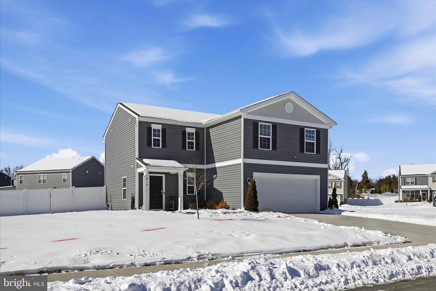 COME OVER THE MOUNTAIN INTO CLARKE CO. IN SHENANDOAH CROSSING WHERE WE'VE LISTED THIS 2 STORY, ONE OWNER HOME.
Built in 2024, this home is well located + adjoins a grassy common ground area. No close neighbors. The yard is large with a nice sized composite deck + privacy fencing. This lovely home is approx. 1,900+ sq ft and features the open great room concept. There is a large living room, dining room and kitchen with granite counter, stainless appliances, + a farm sink in the island. It over looks the living area - great for entertaining. The upstairs has 4 bedrooms including the large primary w/ oversized walk in closet and full bath w/ granite topped 2 bowl vanity, tiled floors, and large walk in tiled shower with seamless glass doors. Having a laundy room up stairs is also a plus! From top to bottom, this cozy home will not let you down!
Priced well at $505,000