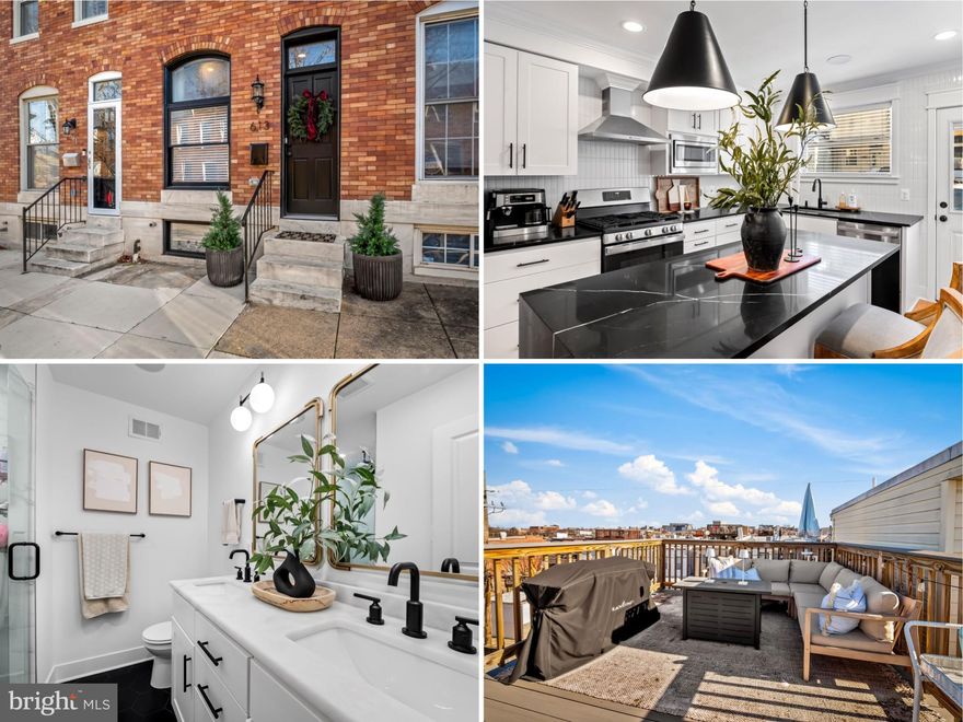 Welcome to 613 S Curley Street — a standout Canton opportunity featuring 4 bedrooms, private parking, and 6 years of remaining CHAP tax credit (approx. $7,868/year or $655/month), giving this home the monthly feel of a significantly lower-priced property. This spacious three-level CHAP-renovated home offers an open-concept main level with hardwood floors, recessed lighting, a whole-house speaker system, and a gourmet kitchen with oversized island, granite countertops, stainless steel appliances, and custom cabinetry — ideal for everyday living and entertaining. Upstairs includes two generously sized bedrooms and two full baths, including a primary suite, while the fully finished lower level adds two additional bedrooms, a full bath, and flexible space for guests, a home office, or recreation. A private rear parking pad and rooftop deck complete the package, all just steps from Canton Square, the waterfront, shops, and restaurants. A rare combination of size, parking, finished space, and meaningful monthly savings — making this one of the best values in today’s Canton market.