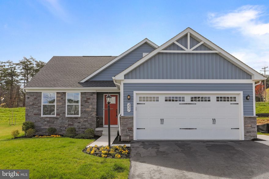 Awesome 3 bedroom, 2 bath  rancher was built with long term ownership. Open airy space includes the kitchen, dining area and great room. LPV flooring in the great room. Kitchen offers granite counter tops, island and stainless steel appliances.  Both full bath rooms have walk in showers. Some of the upgrades are a covered porch for your quiet evening get together..  White tiled back splash in kitchen., upgraded kitchen faucet, cabinet hardware,  wifi enabled smart thermostat, 3 piece rough in plumbing in basement,   Unfinished basement.  2 car garage.HOA includes Common Area maintenance, road maintenance, snow removal and Trash.