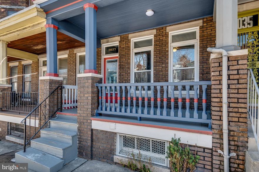 Incredible historic porch-front home in Charles Village with amazing character preserved throughout the house. A formal foyer with original wall tile welcomes you to a light-filled living room, with incredible newly refinished inlayed hardwood floors, pocket doors, and a gorgeous staircase. Separate dining room with a fireplace mantle and a bevelled-glass mirror leads you into a fully renovated kitchen with white shaker cabinets, stone counter tops and stainless appliances. Second floor offers three large bedrooms and a fully renovated bathroom. Lower finished level with a full bathroom is a perfect area for an additional family room, office or a den. The basement offers plentiful storage as well.  New HVAC system (in addition to a newer radiator boiler) PARKING PAD is an incredible addition to this home, makes it for a stress free living.