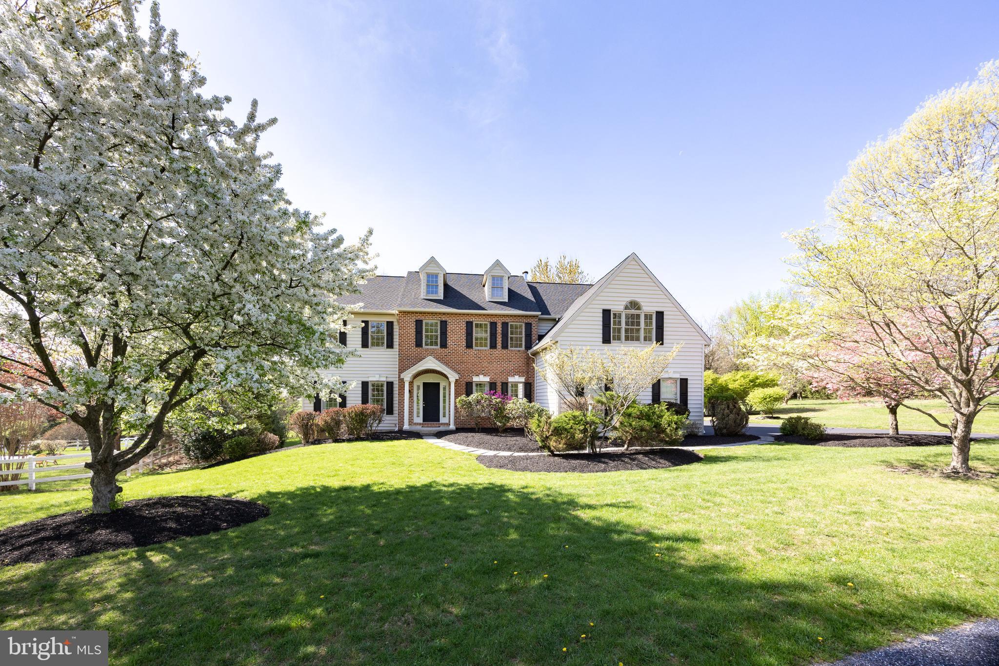 Welcome to this beautifully updated 5-bedroom home with in-ground pool, tucked away on a quiet cul-de-sac in the desirable Marshall Pond neighborhood with just 16 homes and a community pond. Boasting nearly 5,000 square feet of living space—including a fully finished walk-out basement—this home is ready for you to move right in. Step inside to a grand two-story foyer and take notice of the brand-new Canyon Select LVP flooring and freshly painted interior. The main floor features a formal living and dining room, office with recessed lighting, and a welcoming family room with a brick fireplace and windows that frame picturesque backyard views. The heart of the home is the spacious kitchen with granite countertops, a large center island, an abundance of cabinetry, and a bright breakfast area with direct access to the rear patio. A convenient split staircase leads to the second floor. Completing the main level is a powder room, laundry room with cabinets, closet and folding counter, and mud room with access to the driveway and 3 car garage. Upstairs, engineered hardwood floors lead to an expansive primary suite complete with a sitting room, custom walk-in closet, and en-suite bath featuring a jetted tub and brand-new tiled shower. Four additional generously sized bedrooms, all with ceiling fans, share an updated hall bathroom with a new tub enclosure and linen closet. The fully finished walk-out lower level includes a large recreation area, kitchenette with mini-fridge and updated sliding glass door to the side yard. The storage/utility room has shelving and generator-ready electrical panel. Step outside to your private oasis—an oversized paver patio perfect for entertaining, with steps leading down to the inground pool surrounded by new aluminum fencing. This mature, well- landscaped property backs up to open space and offering enhanced privacy and lovely views. A BRAND-NEW roof, gutters and downspouts were just installed! Enjoy this wonderful location that is minutes from Marsh Creek State Park, convenient to the PA Turnpike and Rt. 30 bypass, and within the Downingtown Schools and STEM Academy. Don’t miss this special opportunity—schedule your showing today!