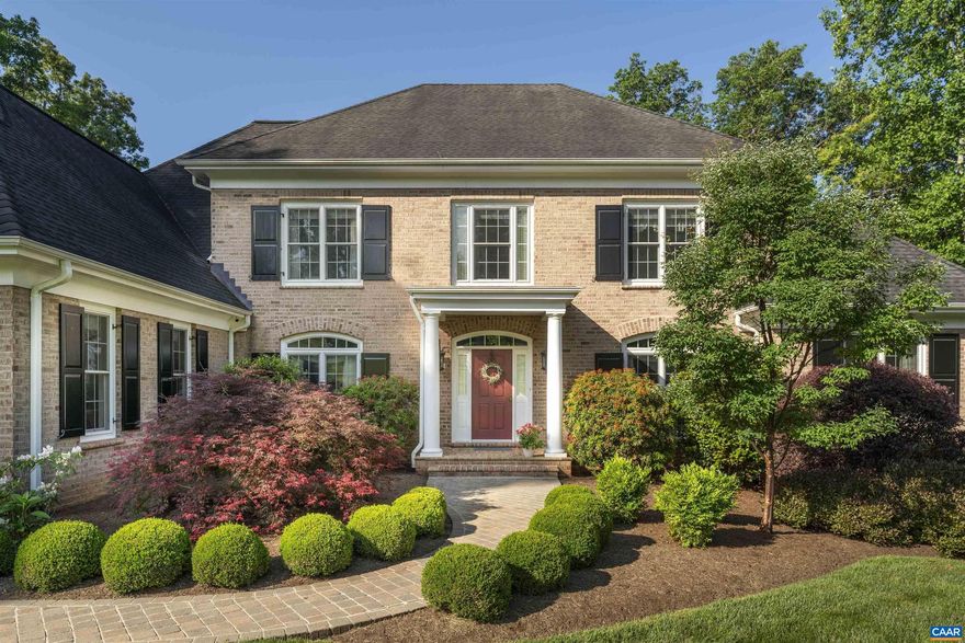 This Custom brick Georgian is immaculately maintained and sits on 2+ manicured acres with a fenced rear yard and wooded privacy on a quiet cul de sac in South Ivy. The extraordinary craftsmanship in this Skyline-built home is highlighted by arched doorways, custom built-ins, high ceilings, a true gourmet kitchen, and a classic center hall design that seamlessly blends formal and informal living spaces, creating an elegant yet approachable atmosphere. Other notable features include  two main-level primary suites, screened & wraparound porches, two laundry rooms, two offices, a 3-car garage w/ dog washing station, built in speakers inside & out, central vac, extensive landscaping, an expansive and versatile terrace-level primed for an au pair or family recreation, and nearly 2,000 unfinished sq ft of storage or room to expand upstairs or downstairs. Idyllic South Ivy is dotted with stately homes, manicured lawns, & mature shade trees where everyone enjoys their own space, no HOA, miles for peaceful neighborhood walks and just a quick commute to UVA, shopping, dining and west side pleasures like Foxfield, riding stables, and the farmer's market. Don't miss the virtual tour link to transport yourself inside this beautiful home!,Cherry Cabinets,Granite Counter,Fireplace in Family Room