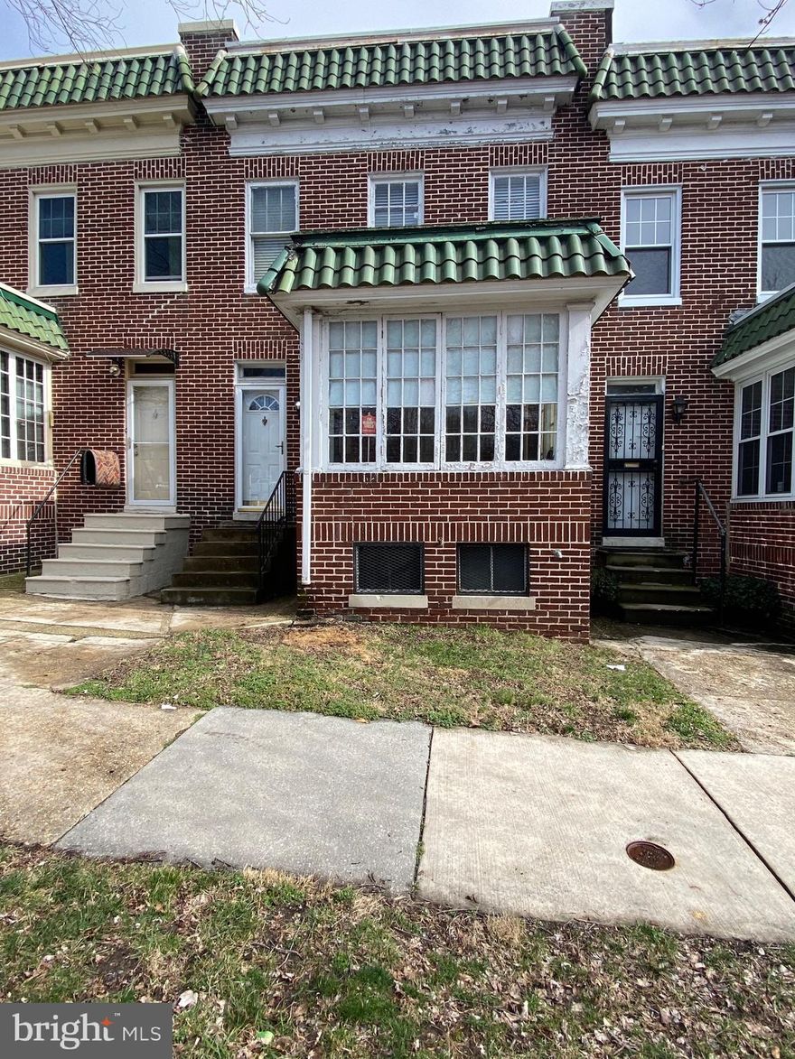 Renovation Opportunity in Better Waverly! After providing shelter and watching a family grow for over 40 years this home is ripe for modernization and new owners.  It is spacious and currently offers 3 bedrooms, 1 bath, wood flooring and a bright glass & brick sun porch on a tree lined street. The location is convenient to Johns Hopkins University, Union Memorial Hospital, the newest Baltimore YMCA, Ace Hardware, the year round Waverly Farmers Market and Giant Food is right across the street. Residents and new buyers love this eclectic community.
Home is being Sold "AS IS". The water is turned off on the 1st floor.  DO NOT OPEN BACK DOOR OR USE EXTERIOR BACK STAIRS!