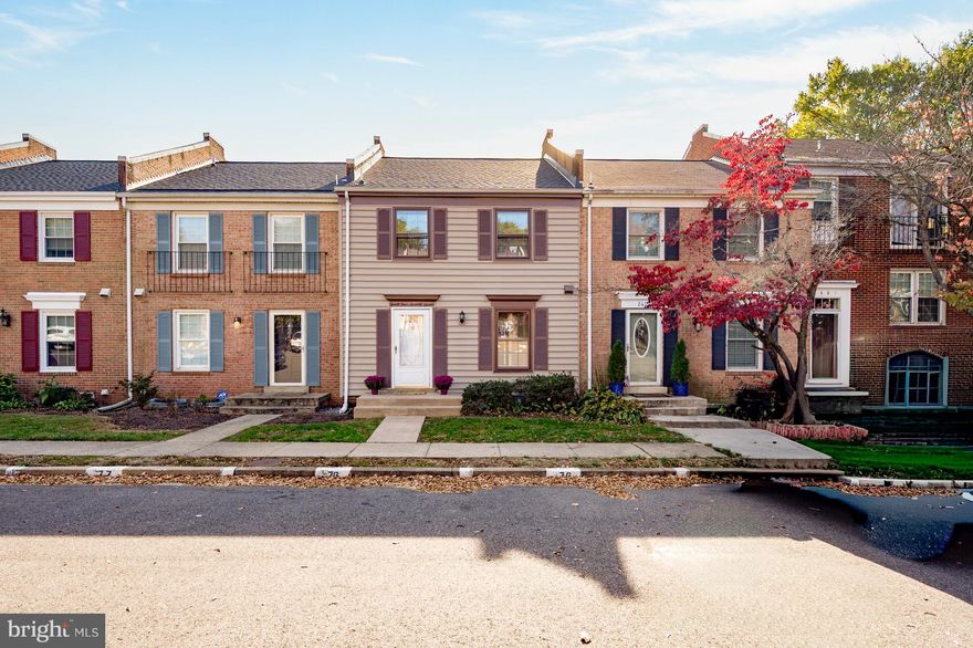 Sun-splashed sparkling 3 level townhome in quiet neighborhood, move-in ready. Freshly painted throughout, new hardwood flooring on main level as well as upper level and stairs, too.  Updated eat-in kitchen with new ceramic tile flooring, granite, stainless.  Brand new refrigerator, dishwasher and microwave!  Palladium windows, step-down living room.  Finished basement, freshly painted, with brand new carpet, washer/dryer.  2 assigned parking spaces, both number 76.  Lovely rear exterior patio.  Fabulous location near metro, public bus, shopping, parks, restaurants.  EZ commute to Ft. Belvoir, Old Town, Pentagon, DC.  Sorry, NO PETS & NO SMOKING.  Professional photos to come.