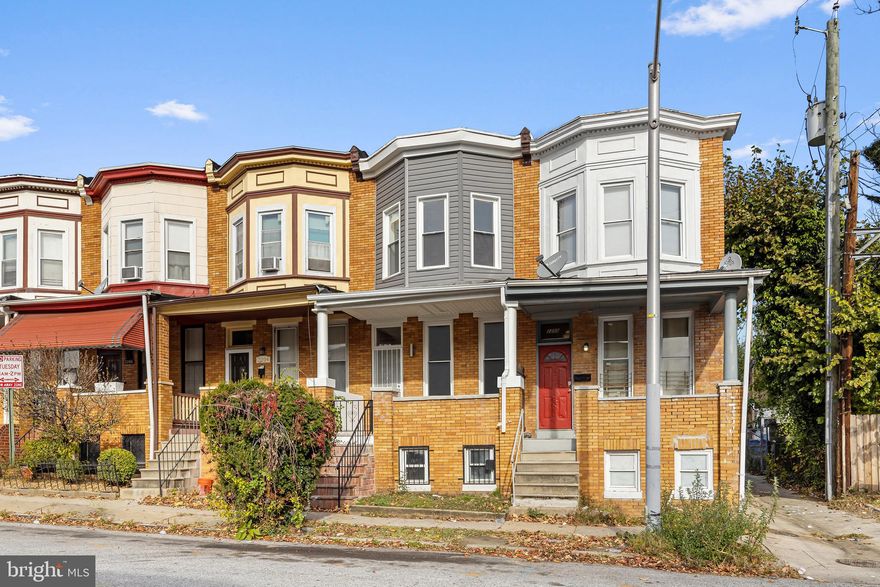 ONLINE AUCTION: Bidding begins 11/14/2025 @ 10:00 AM. Bidding ends 11/18/2025 @ 12:20 PM. List Price is Suggested Opening Bid. Deposit: $10,000.

This two-story, porch-front townhouse is located in the Mondawmin neighborhood of Baltimore City. Residents can enjoy the nearby attractions such as Druid Hill Park, Mondawmin Mall, and Coppin State University. This property is rented. The closest major traffic arteries include Gwynn Falls Parkway and N Monroe St.