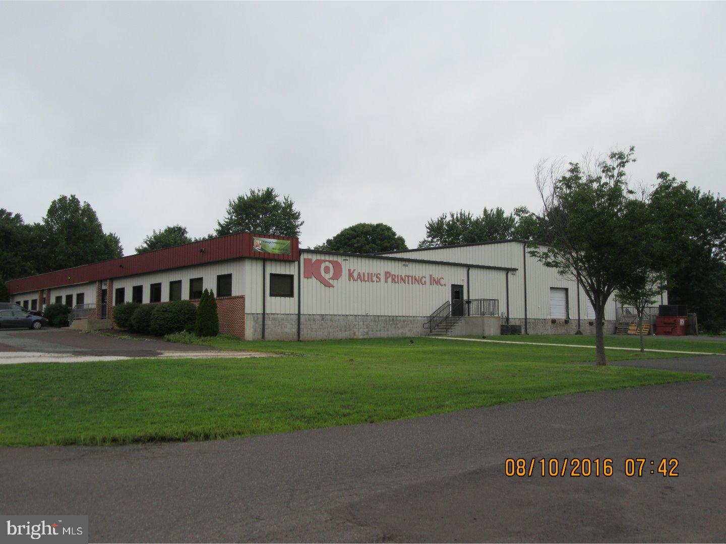 Currently owned and operated as a Print shop. There is a tenant that leases approx. 5000 Sf. That tenant is 3 years into a 5 year lease. the building offers both office space and warehouse space. It sits on almost 3 acres. Loading dock. It fronts Rt 422 and offers great signage. Many possibilities with this building. Great for an end user or the Investor.