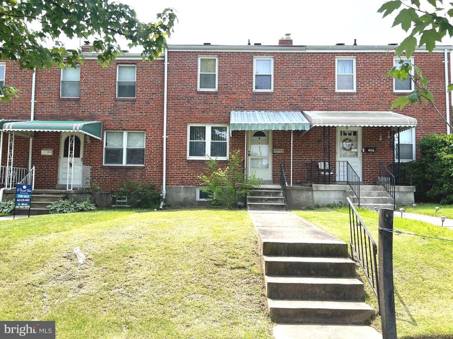 ***OFFER DEADLINE*** The seller has received multiple offers and is requesting all highest and best offers by Tuesday 6/17 @ 2:00 pm.  Lots of potential in this charming brick townhome in the highly sought after Ridgeleigh neighborhood in Parkville.  Bring your finishing touches!  This home features 3 bedrooms and 1 bathroom, along with a spacious living and dining area—all with hardwood flooring, offering a solid foundation for your personal touch. The galley-style kitchen provides a practical layout and plenty of room for future upgrades. The basement adds valuable flexibility, offering a great space for a family room, plus ample storage and laundry space. Step outside and enjoy the large, fenced in flat backyard—perfect for relaxing, entertaining and gardening. Whether you're looking to renovate, rent, or move in and make it your dream home, this is your chance to invest in your future.  Conveniently located to schools, shopping, restaurants, transit routes and major highways