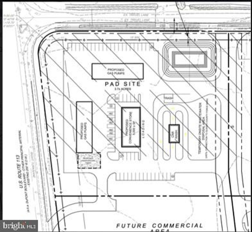 Fronting northbound RT 113 Dupont Blvd and Redden Rd with approximately 3.0 +/- Acres. Average daily traffic counts, is 10,659 . proposed site plan offers a convenience store with gas pumps. One of the last Lights  North of  Georgetown to Ellendale. Catch all traffic traveling North and South to and from beaches.