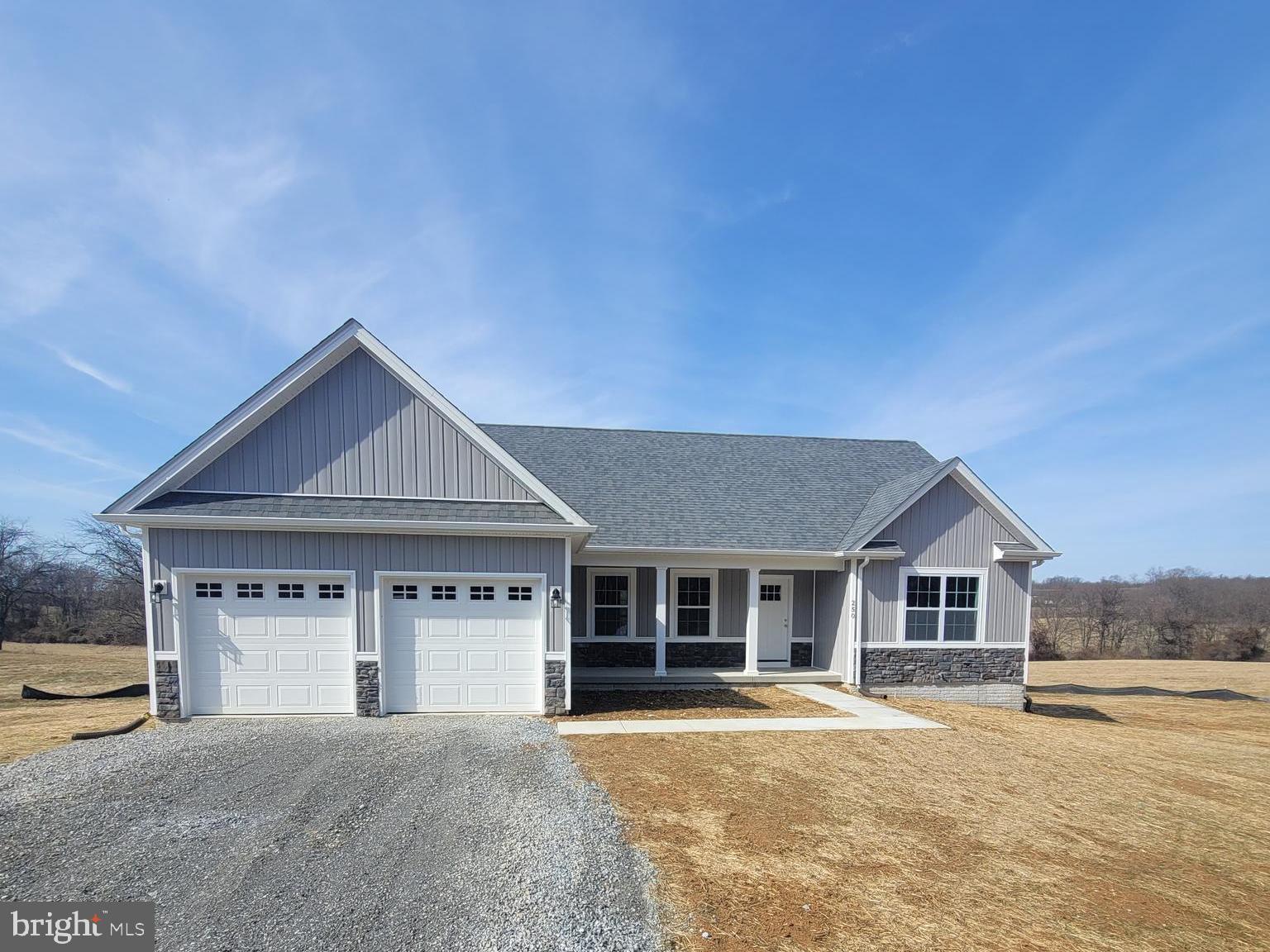 2024 delivery on this New ranch home on 10 acre lot. 1566 square foot Ranch style home boasts the sought after split bedroom design. The kitchen/dining combo is open to the expansive great room and features vaulted ceilings. Granite, ceramic, luxury vinyl plank flooring, carpet and stainless steel appliance package. Primary bath has a separate shower and soaking tub. Home is larger than it looks providing maximum usage of interior space. The front porch is great for evenings relaxing in a country setting that is close to amenities. Buyer pays transfer tax stamps. Measurements are approximate. The pictures will be similar to your new home with most finishes selected by the builder. Including upgraded white cabinets, Bianco Diamante or Luna Pearl granite & stainless steel kitchen appliances. Horses and chickens are allowed.
