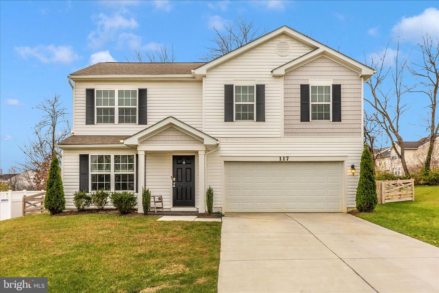 Welcome home to this stunning 4-bedroom, 2.5-bath Colonial, built in 2021 and nestled in the highly sought-after Magnolia Springs community. Nearly new and beautifully designed, this home features an inviting open floor plan enriched by natural wood luxury vinyl plank flooring that flows seamlessly throughout the main level. The heart of the home is the gorgeous kitchen—perfect for cooking, entertaining, and gathering. Enjoy granite countertops, stainless steel appliances, a stylish backsplash, thoughtfully designed shelving, and a generous peninsula that provides additional seating and prep space. Modern convenience meets everyday comfort with an integrated smart home system that controls the garage, front door lock, thermostat, and lighting. Upstairs, four spacious bedrooms offer plenty of room to unwind, while 2.5 well-appointed bathrooms provide both function and style. Step outside to your private, fully fenced backyard oasis overlooking serene mountain views. The gently sloping, tree-lined yard offers added privacy, and the in-ground sprinkler system keeps your lawn lush and vibrant year-round. Ideally positioned for commuters and everyday convenience, this home provides quick access to Routes 9 and 340, is just 5 minutes from downtown Charles Town, and sits within 30 minutes of both Leesburg, VA and Frederick, MD. High-speed internet is available—perfect for work, streaming, and staying connected. This is truly a must-see home that blends modern comforts, thoughtful design, and an unbeatable location.