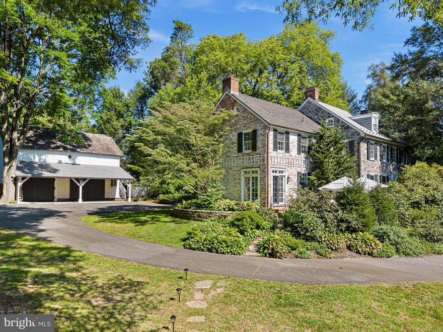 Welcome to one of the most impressive historic homes in the Brandywine Area, rich with history and elegance. The Marquis de Lafayette experienced his first action at the Battle of the Brandywine on September 11, 1777, where he showed extreme courage under fire in leading an orderly retreat. Unfortunately, he was shot through the calf during the battle. After he recovered, Lafayette was given command of a division of troops. Legend has it that Doctor Chandler was the only surgeon available within miles, and he operated on the Marquis at the Chandler House. During the Marquis's convalescence, General Washington visited him multiple times. Situated in the charming village of Centreville, a unique country estate on over three acres of mature landscaping awaits.

Specimen trees planted by Evelina DuPont lace the property, and tucked within, one finds a refreshing swimming pool with an entertainment area framed with wisteria climbing across a 300-year-old foundation. This 18th-century stone house stimulates the senses with attention to detail around every corner. The home's grand staircase is flanked by sitting rooms, each with a fireplace. Seven working fireplaces, handsome paneling with built-ins including china cupboards, Rich hardwood floors, and plaster walls have been restored beautifully. The brightly lit gracious kitchen has room for a full table, updated stainless appliances, and a French door that accesses the terrace - perfect for a morning breakfast. The adjacent butler's pantry is the ideal place to start the party before heading into the elegant dining room with a fireplace and a secret door that once led to the Underground Railroad hideaway below. The sunroom was once a screened porch that the current owners expanded and transformed into a spectacular great room following the historic detail of the home. The great room has a fireplace that was once in the landmark Shipley House (the other two are at Winterthur), and this is a large room for celebrating and entertaining...President Lyndon Johnson was here for such an occasion. The stone wall at the entrance is original to the house that dates back to the 1720s.

Up the stairs is a large main suite with loads of built-in closets and storage, a laundry room, and an additional guest suite that would be perfect for an au pair as it has access to the lower level via the second stairway. Two other bedrooms, each with a fireplace and bath, complete the second floor. The third floor is a magical hideaway for the young heart - two bedrooms, a full bath, loads of storage, and access to the third-floor attic, which could be transformed into additional living space. The lower level has a wine cellar with historical roots to the Underground Railroad - the door to which is over 300 years old. There is a powder room, workroom,  Bilco door for easy access, updated HVAC and water filtration systems, and a tunnel rumored to be part of the Underground Railroad. Outside is a carriage house with enough space for two cars and work equipment. The upstairs could be converted to additional living space. The roofs on the home have been replaced, including tiles, standing seam metal, and slate.

There are cedar roofs on outbuildings and stone walls with electric gates to ensure privacy, and it is truly a unique property. Located close to nearby Brandywine area attractions such as Winterthur and Longwood Gardens and walkable to the Village of Centreville, this home is a dream home come true that is rarely available. Easy air or rail access to Philadelphia, New York, and Washington. NOTE: The square footage on Public Records does not reflect the sunroom expansion. There are four heating zones - main, upstairs, and 2 in the sunroom. There are two working wells on the property - one supplies the house, and one supplies the pool - each pump has been replaced.