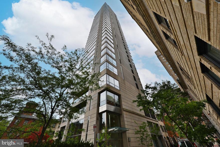 Magnificent, 4166 square foot, full floor, 3 bedroom /3 bath residence on the 21st floor at the luxurious, modern condominium building at 1706 Rittenhouse, in the heart of Center City Philadelphia. Lobby elevator opens directly into the condo’s own private vestibule. From there, enter through the glass French doors and be greeted with soothing natural sunlight, impressive Philly skylines, north, south, east and west, through the floor- to -ceiling windows, all around. You will by impressed by the unique, beautiful, herringbone patterned wood floor, throughout.  The captivating living room features a custom marble mantled fireplace, special finishes and balcony.  Pass by the wet bar and continue into the formal dining room, with a beautiful wall of custom wood shelves, excellent for the display of artwork and collectibles. The chef’s kitchen has a wide breakfast nook, spacious cabinets, center island with ample granite counter space and state of the art appliances. On the other side of the condo is the master bedroom suite with 2 large walk-in closets. There is an adjoining bathroom with double vanity, bath tub, glass enclosed marble walk-in shower and private commode. The home features two other beautiful, spacious guest bedrooms with built in closet design. The laundry room has a utility sink and side by side washer and dryer. Two parking spaces in the building’s automated parking garage!! Big enough to accommodate a large sized SUV. The utility room has access to the service elevator. Additional building amenities are the 24/7 doorman, concierge, chauffeur driven Genesis G90, state of the art fitness center with heated indoor pool, sauna and whirlpool. And the location is unmatched.  Center city living at its best. Just steps from the famous park at Rittenhouse Square with all its best restaurants, cafes, bars, shops, museums, theaters and galleries.  The 30th Street Station and Philadelphia International Airport are also just minutes away.