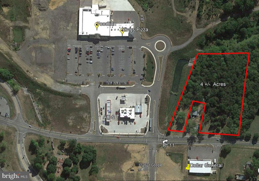 4 Acres Commercial Lot located on Rt. 11/Williamsport Pike adjacent to many other retailers.  8,500 cars per day.