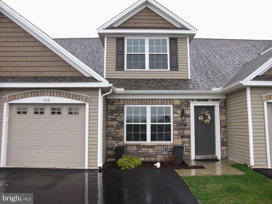 Due to Governor Tom Wolf's mandate regarding COVID-19, we are currently unable to allow any in-person showings of our listed properties.  Contact your agent for more information. Great townhome only 2 years old in StoneyBrook.  First floor master bedroom/bath, 2 bedrooms, bath  and loft on second level. Full unfinished daylight basement.  The view out the back is open space and walking trail.