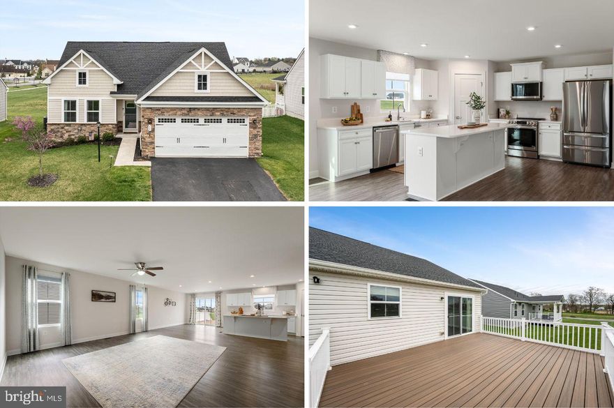 Built just 4 years ago, this former Eden Cay model with more than 1,700 sf has everything you need to settle in and make yourself at home. In addition to beautiful finishes throughout, this residence features a newer composite  deck that overlooks open space in the backyard and truly accentuates this home’s livability. Inside, you’ll find a practical open-concept floor plan with 3 bedrooms and 2 full baths, spacious white kitchen, eat-in dining area, comfortable family room, and separate laundry room. The functional kitchen features granite counters, island seating, and a new range and microwave. The primary bedroom has an en-suite bath with tile shower and bench seat, plus a roomy walk-in closet providing ample storage. The 2-car garage also has additional storage space along with enough room to park your vehicles. A huge unfinished  basement with egress window and plumbing rough-in afford many possibilities for expansion to meet your own personal needs. Situated just around the corner from the VA Medical Center and minutes from Rt. 9, getting where you need to go is a snap from this centrally located community. Take advantage of this rare opportunity to take immediate occupancy and become a resident of the desirable Arcadia Springs neighborhood!