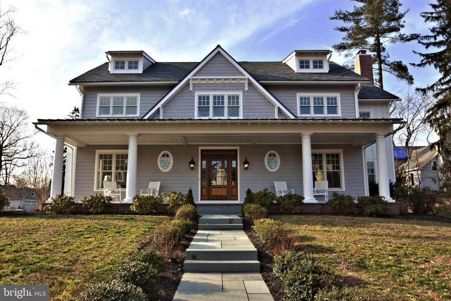 Welcome home to this stunning, new construction masterpiece in Doylestown Borough. Picturesque set-backs from the street invites you to a covered porch (full width of the home) with blue stone decking and steps, open gables, custom mill-work and centerpiece solid wood doors.  Inside, a brilliant color scheme showcases 10 foot ceilings, an open floor plan design,  Anderson Architectural windows,  precision baseboard trim and mill work, "on spec" custom white oak flooring and custom 3 level elevator.  The two story foyer opens to the chef inspired kitchen and breakfast room centered in heart of the home. Designed with state of the art premium materials and appliances including quartz countertops and center island seating for 6, professional range and exhaust, designer cabinetry and boutique walk in pantry with ice-maker and wine refrigerator and ample storage. The family room features a gas fireplace and beautiful quartz surround and opens to the formal dining room and also provides egress to the outside and rear raised flagstone patio.A first floor study/library inspired  with warming southwestern facing sunlight,  a powder room and rear entrance mud room with built-ins and farmers styled wash sink adjoins the fully dry walled and finished garage, garage foyer and second level bonus room  with abundant natural lighting and cathedral ceilings. The second level encompasses an open landing which divides the master suite,  luxurious master bath with heated marble flooring and walk-in closets from bedroom two (en suite) bedroom three with shared hall bath and second floor laundry with built-ins. The third level includes bedroom four and five along with  a shared full bathroom. The full footprint of the home basement houses the furnace and air handler, hot water heater and egress to the outside. Two zone heating and  air-conditioning,  2nd floor radiant floor heating in all bathrooms, two by six framing, spray foam and sound proofing, " Hardie-plank" siding and Williamsburg  brick foundation exterior,  built-in security are some of the thought-out amenities.Incredible fit, finish and award winning design, just a short walk to all that downtown has to offer. Once in a lifetime opportunity to acquire  spectacular new construction in the heart of the Borough.