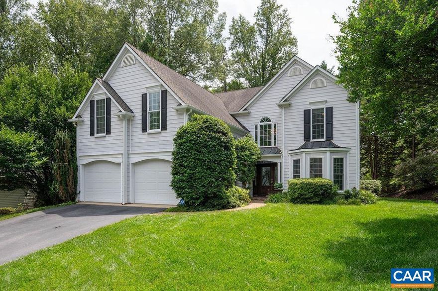 The ideal home in the ideal neighborhood that you've been waiting for! Tucked into one of Charlottesville?s most beloved neighborhoods, this Foxcroft Colonial blends timeless style with modern updates and flexible living space. A two-story foyer welcomes you in, leading to a sunlit family room with a gas fireplace and an eat-in kitchen with a breakfast nook. The formal living room offers space for entertaining, relaxing, or working from home. Upstairs, the spacious primary suite features vaulted ceilings, a jetted tub, dual vanities, and separate shower. Four additional bedrooms?including one ideal as a bonus room or office?offer room to grow. Hardwood floors were recently added to the upstairs hallway, and a new HVAC system was installed in 2020. Out back, enjoy a private, nearly level yard and patio perfect for al fresco dining or gardening. Foxcroft offers miles of scenic walking trails, and the community pool and clubhouse are the place to be all summer long. Just 4 miles to Downtown Charlottesville, UVA, and 5th Street Station.,Formica Counter,Wood Cabinets,Fireplace in Family Room