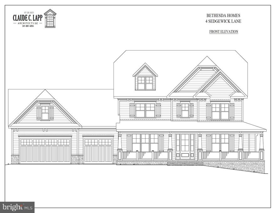 Nestled on a sprawling, deep-set lot in the heart of North Bethesda’s coveted Luxmanor neighborhood, this custom-built property embodies modern transitional luxury. The home commands attention with its editorial-inspired exterior, featuring crisp white siding and a sophisticated monochromatic palette. High-contrast window frames and custom soft-black garage doors provide a contemporary edge, while artisanal stone piers and decorative corbels root the design in timeless craftsmanship. The grand approach is defined by a wide-profile driveway and a stone lead walk that transitions into a vaulted front porch—complete with a stunning natural wood tongue-and-groove ceiling—offering a warm, organic welcome to this beautiful new home. Inside, the home unfolds as a sun-drenched retreat designed for both high-scale entertaining and intimate daily life. Walls of windows flood the open-concept spaces with natural light, highlighting the precision of the interior finishes and a seamless floor plan. The gourmet chef’s kitchen serves as the home’s command center, flowing effortlessly into a spacious family room anchored by a cozy fireplace and elegant beamed ceilings.
The primary suite offers a sanctuary-inspired escape, featuring a spa-like bath with a deep soaking tub, a frameless glass shower, and two expansive custom closets. For those seeking versatility, the loft level provides a private enclave perfect for a quiet home office, alongside an additional bedroom with a dedicated en suite bath. Perfectly positioned just moments from the Metro and the vibrant shopping and dining at Pike & Rose, yet tucked away on a rare, oversized lot, this property offers unparalleled privacy without sacrificing the pulse of urban accessibility. Anticipated Construction Completion: April 2026