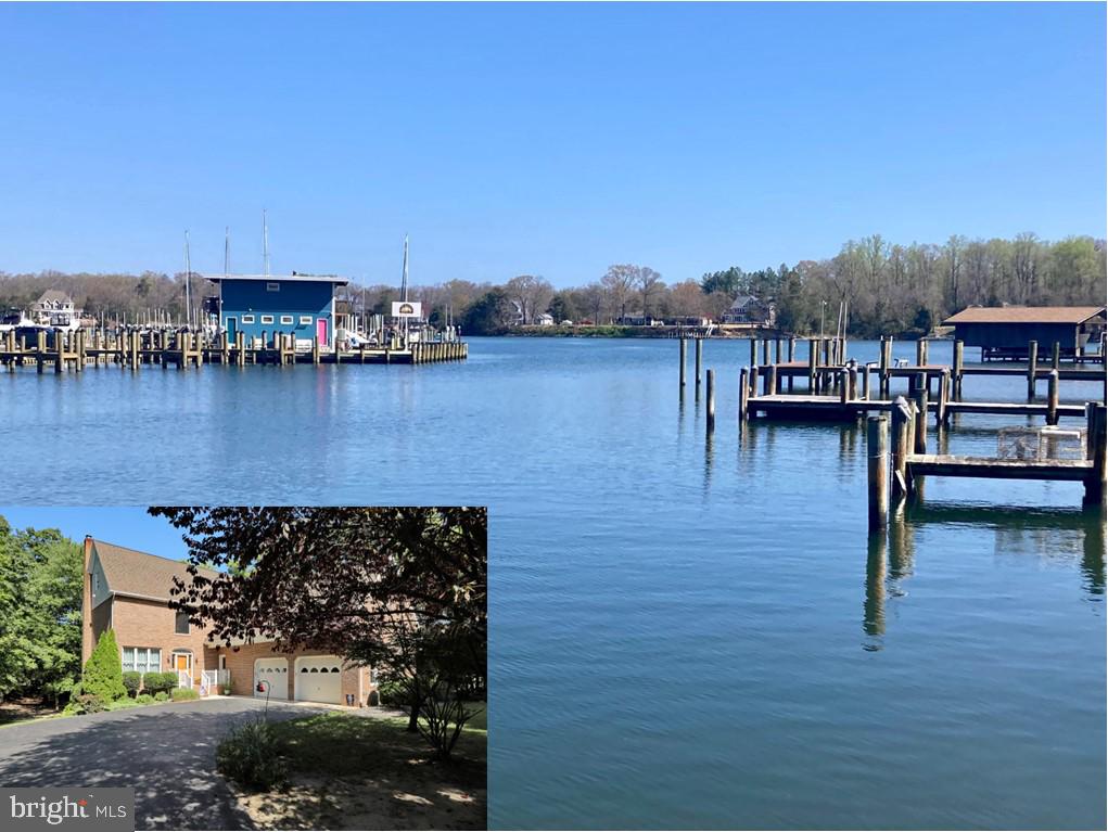 Beautiful custom brick colonial on Cuckold Creek just down from Clarks Landing & Solomon's Island. Check out the views from the beautiful composite decking off Kitchen & family room. Protected creek location, new pier for docking your boat. This home was custom designed featuring ALL hardwood flooring in main & upper levels. The kitchen, dining & great room are open giving it a modern look, large Anderson energy efficient windows to enjoy the view. Double Doors off of kitchen for a future deck, Main level features laundry, full bath, 4th bedroom /den/home office, entry to the garage, kitchen has custom cabinets w/ quartz counters, large island w/ seating for 8, central vacuum w/ floor vent for easy sweeping in the kitchen. 1st upper level has 3 bedrooms, walk in closets, loft area overlooking main floor family room, each bedroom has a private full bath. 2nd Upper level has drywall, closet and can easily be finished for an additional bedroom/guest suite, game room, endless possibilities. Several skylights on upper levels. Lower level is walk out w/ a concrete patio, rough in for a full bath and a 1/2 bath, additional laundry, kitchenette , wood stove does convey. HVAC & Hot Water are Geothermal w/ 5 zones, perfect for conserving electric. This location is in a highly sought after area, you are 7 minutes by car) from shopping, theaters, high quality grocery stores, dining & the Pax River Naval Base. You can be in Solomon's Island by boat in 10 minutes. You can't beat it. Some other key features to this quality construction, NO OSB, all solid plywood, Leafguard Gutter protection, Geothermal System 3 years old, (serviced bi-annually) Upgraded insulation, Solid interior doors, solid oak hardwood on main level & upper level, stairway and bedrooms. NEW Pier is 60 ft. W/ 6 ft of water at end. Avg. SMECO bill is $235/M avg. SHED DOES NOT CONVEY