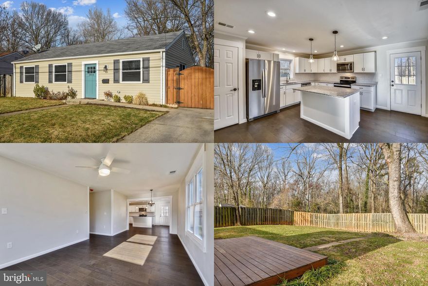 No more showings as of 01.09.2021. Signed backup contract in hand. Gorgeous renovated expanded rancher with fabulous fenced back yard, backing to trees, near end of cul-de-sac. Updates include: full kitchen (w/cabinetry, granite counter tops, island & stainless appliances), full baths with tile flooring, engineered wood flooring in living spaces and bedrooms, siding, all windows, all exterior and interior doors,  deck (16'x8'), all trim and moldings, wall and ceiling paint, washer/dryer, lighting, ceiling  fans, switches and receptacles, programable thermostat, attic insulation, some plumbing, some electrical, and some gutters. The home has a wonderful open floor plan and master bedroom with private bath that you will love and a large walk-in closet for additional storage too! The backyard has a deck and shed and is fenced with two gates at the driveway side and a single gate on the opposite side of the house.  Conveniently located near shopping, B&A, trail, public transportation, and highways. It's also less than 10 miles away from BWI Airport, approximately 12 miles from Ft. Meade, approx. 16 miles to Historic Annapolis, and approx. 18 miles to Baltimore Inner Harbor.  AHS ShieldEssential Home Systems Warranty Included. Don't miss out! Check with school planning office 410-439-5683 for any possible redistricting, schools listed are as of 12/22/2020.