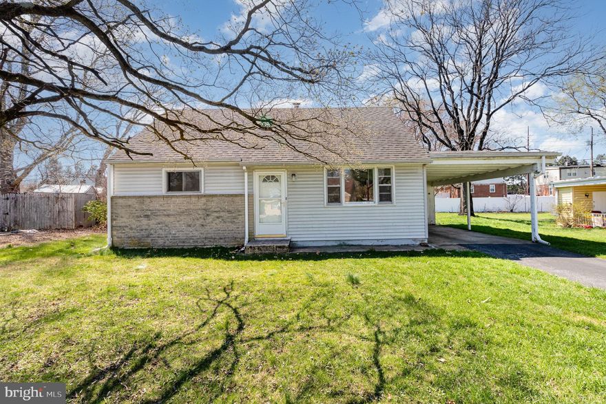 Excellent investment opportunity exists with this 4 bedroom cape cod located on a nice lot in Delbrook Manor!  Renovation needed to bring this charming cape to life.  Replacement roof, mechanicals appear sound.   Gas heat, one car carport with storage.  Main level offers 2 bedrooms & one full bath and the 2nd level offers two additional bedrooms.