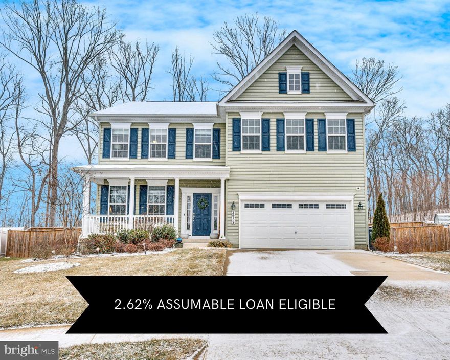 2.62% ASSUMPTION LOAN ELIGIBLE! Experienced assumption Listing Agent.  What else do you need to hear?! But we'll proceed anyway! Why build and wait months when you can have a practically brand-new home immediately!? This stunning colonial is beautifully designed and meticulously maintained. Step inside the entryway with amazing natural light and you will be blown away by the beauty this home has to offer.

Stunning upgraded kitchen with the island overlooks the large dining room with wall-to-wall windows! The open floor plan lets you enjoy views into the living room as well. Formal dining off the kitchen can be used for flex space or for that large fancy "company only" dining room table you have been eyeing for all the dinner parties you can throw here. 

Pull into your large garage and enter the home through your awesome mudroom which you have to see to believe! What a great use of space! Leave the muddy shoes and school bags to keep the house mess-free!

Upstairs you wont believe your eyes when you walk into the owners suite, this room steals the show with its size and natural light. His and hers walk in closets so no fighting over space. The bathroom is so stunning you will feel like you are in five-star hotel with its huge walk-in shower, plenty of counter space, room to put a vanity, plus dual sinks. 3 other large bedrooms and full hall bathroom accompany the primary on the top level, Did someone say large laundry space on the same floor as the bedrooms??? We've got you covered there, too! No more lugging laundry up from the basement.

Down in the basement, you won't miss a single entertaining opportunity with space to watch the big game, put in a bar, or let the kids make it their own in the large finished space. Full bathroom plus large unfinished area behind closed doors leaves space for storage or finishing even more space.

Come see this show-stopper before it's gone like this assumable rate number! You won't find another like it!