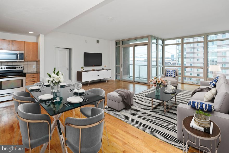 Welcome to Waterfront Square Condominium and Spa, the exclusive luxury gated community on the Delaware River (Fishtown / Northern Liberties) offering 7/24 attendant at gate and building concierge.  Unit R703 is a 1 Bedroom / 1.5 Bath open concept unit with beautiful views of the Delaware River and Ben Franklin Bridge, hardwood floors throughout, large floor to ceiling windows, private balcony, large bedroom with in-suite bathroom with shower & jacuzzi tub.  All appliances are included in sale including washer and & dryer.  Waterfront Square offers a gated entry with 24-Hour attendant, covered parking, two dog parks, 12,000 sqft fitness facility with spa, sauna, and year-round swimming pool.  You will think you live in a Resort!  Set your appointment today.

Included in HOA:
Common Area Maintenance, Lawn Maintenance, Management, Other, Pier/Dock Maintenance, Pool(s), Reserve Funds, Sauna, Security Gate, Sewer, Snow Removal, Trash, Water
Amenities:
Concierge, Dog Park, Elevator, Exercise Room, Fitness Center, Gated Community, Jog/Walk Path, Other, Pool - Indoor, Sauna, Security, Spa, Transportation Service