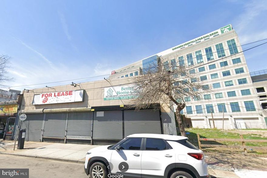 An excellent opportunity to own a two-unit commercial property on a single deed, ideally positioned in a high-traffic corridor just steps from one of Philadelphia’s major medical centers.
Property Highlights:
Two Separate Commercial Units:
±9,000 SF former thrift store with large open retail layout, expansive display windows, and rear loading access.
±1,000 SF unit currently leased to a nail salon.
Frontage: Approx. 72 feet along busy Germantown Avenue, a key commercial corridor.
Rear Access: Property extends to N. Watts Street with:
Loading area and 4–5 parking spaces
Zoning:
CMX-2 – allows for mixed-use development, including retail, residential, and office use.
Up to 38 feet build height by right – ideal for vertical expansion or redevelopment.
Strategic Location:
Located just 400 feet from Temple University Hospital, Shriners Hospital for Children, and Temple’s emergency and trauma center.
The hospital campus wraps around the rear of the property, enhancing its value and visibility for medical, professional, or service-oriented tenants.
Surrounded by new residential and commercial developments, creating strong long-term demand.
Investment Potential:
With one income-producing tenant in place and the ±9,000 SF space currently vacant, this property offers immediate upside for:
Owner-users looking to occupy and generate supplemental rental income
Investors seeking value-add or redevelopment opportunities
Medical or institutional buyers looking to expand near Temple Hospital