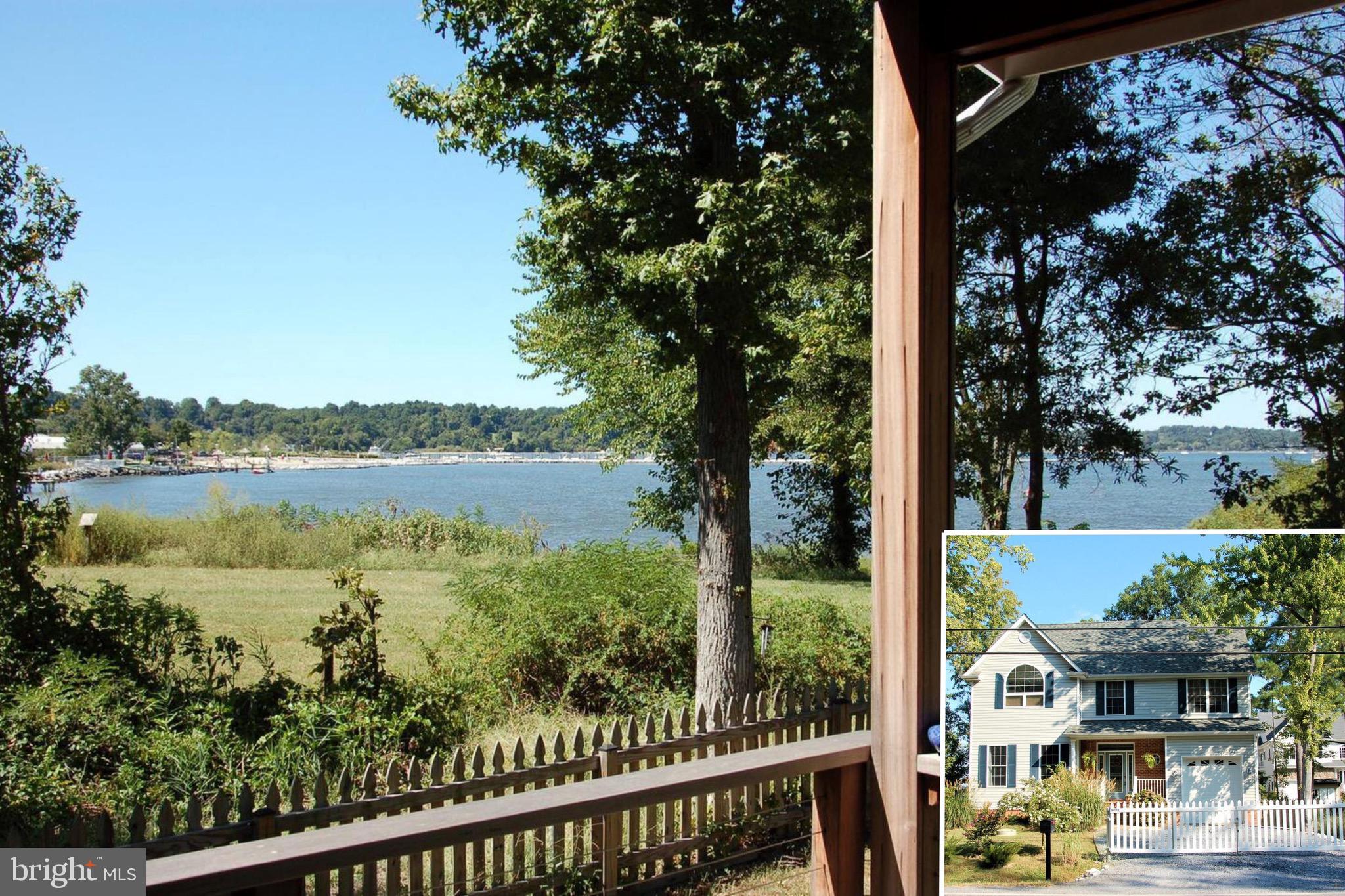 Water View Coastal Retreat with Two Primary Suites & Incredible Sunsets Near Herrington Harbour Marina! This beautifully maintained 4-bedroom, 3.5 bath colonial offers water views and a fabulous location just steps from the Herrington Harbour Marina, waterfront dining, and Rose Haven Park. Enjoy the laid-back lifestyle of this close-knit community with a voluntary HOA and easy access to Joint Base Andrews and Washington, D.C. Is part of the Holland Point community which has an easement all along the waterfront for residents only to walk along the bay!! You'll love the home too with dual primary en suites — ideal for multi-generational living or guests. The main (upper level) suite features a luxurious ceramic-tiled soaking tub, separate shower, two vanities, two walk-in closets, and a spacious bonus room with French doors—perfect for a nursery, office, or sitting area. The second suite, located on the top-level loft, includes a full bath, open closet, and private bedroom with water views. The main level boasts hardwood floors, fresh paint, new carpet, and an open layout. The large kitchen with breakfast island includes 42" maple cabinets, granite countertops, stainless steel appliances (new in 2023), pantry, and opens to a cozy family room with gas fireplace. A separate living room offers even more flexible space. Enjoy dual-zone HVAC for energy efficiency. Has a fully fenced backyard with a charming wooden picket fence and a deck that overlooks amazing sunsets, sailboats in the marina, birdlife, and even fireworks from the nearby wedding venue. A one-car garage completes this exceptional home.
Live by the water in this special part of Rose Haven—where every day feels like a getaway!