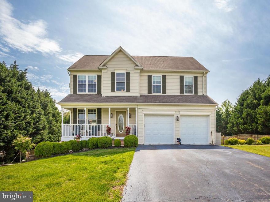 Stunning just under 3500 sq ft  4 bedroom colonial with adorable front porch, new flooring in den,dining room, and family room on main level, recessed lighting,  gourmet kitchen w/granite counter tops, center island and breakfast bar.  Large Master bedroom w/ large cozy Master bath & dual closets. Laundry room located on bedroom level- yay!   Nicely finished basement for everyone to enjoy.  Large composite deck with gazebo offers so much outdoor space with  a very large  fenced in back yard.  Attached 2 car garage,  1 ACRE lot w/ large paved driveway  overlooking the cul-de-sac.  Sellers have taken pride in this beauty and it shows.  Come see for yourself!preview the 3D  attached tours